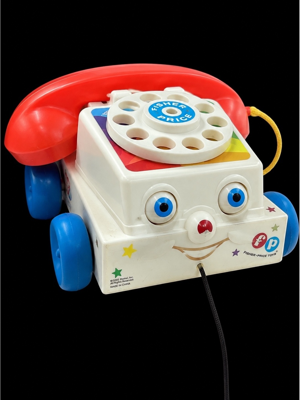 Vintage 2005 Fisher-Price Chatter Telephone Rotary Dial Pull Toy Moving Eyes